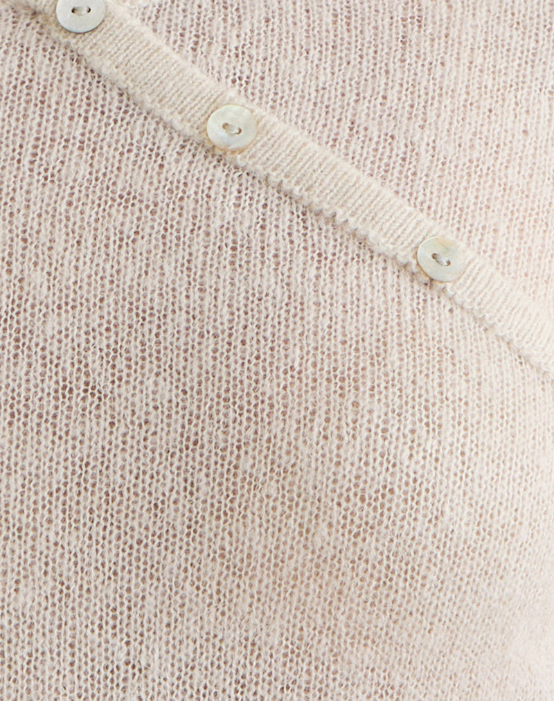 Elanur Long Sleeve Top in Sheer Knit Ecru