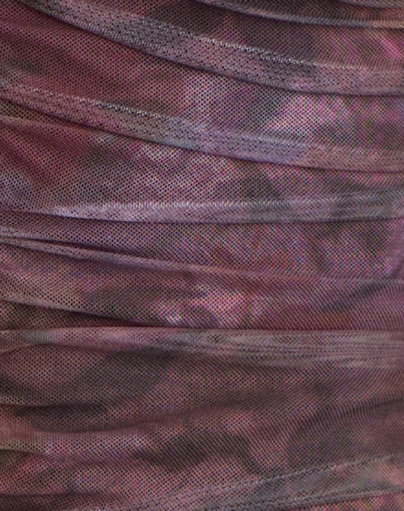 Aifee Long Sleeve Top in Mesh Blurry Floral Burgundy