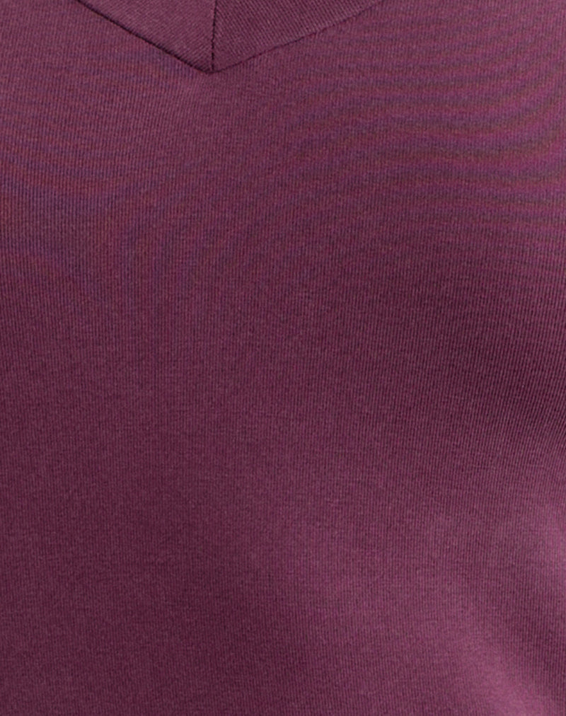 Aluvia Top with Silver Ring in Cupro Deep Purple