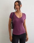 Aluvia Top with Silver Ring in Cupro Deep Purple