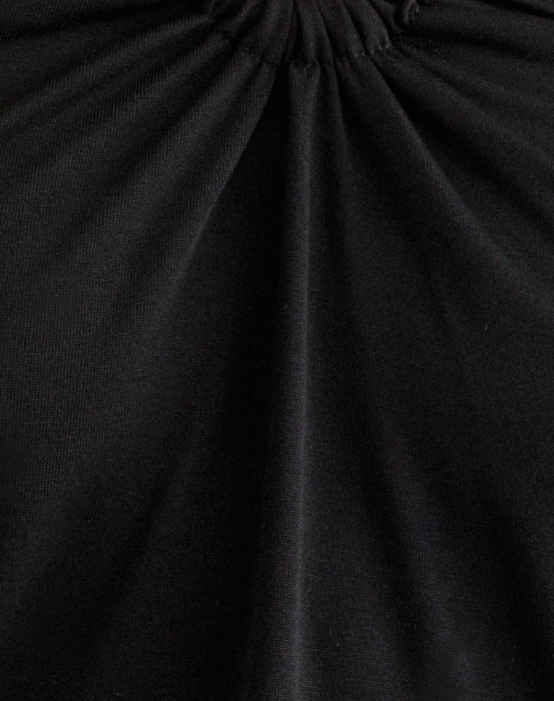 Ballerie Halter Top in Cupro Black
