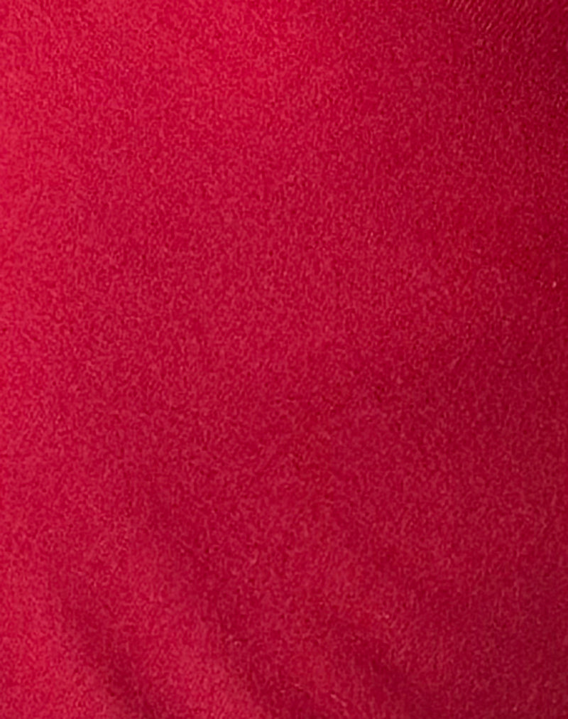 Bona Top in Red with Black Zip and 42 Print