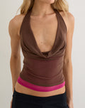 Branjali Top in Mesh Brown with Hot Pink Lining