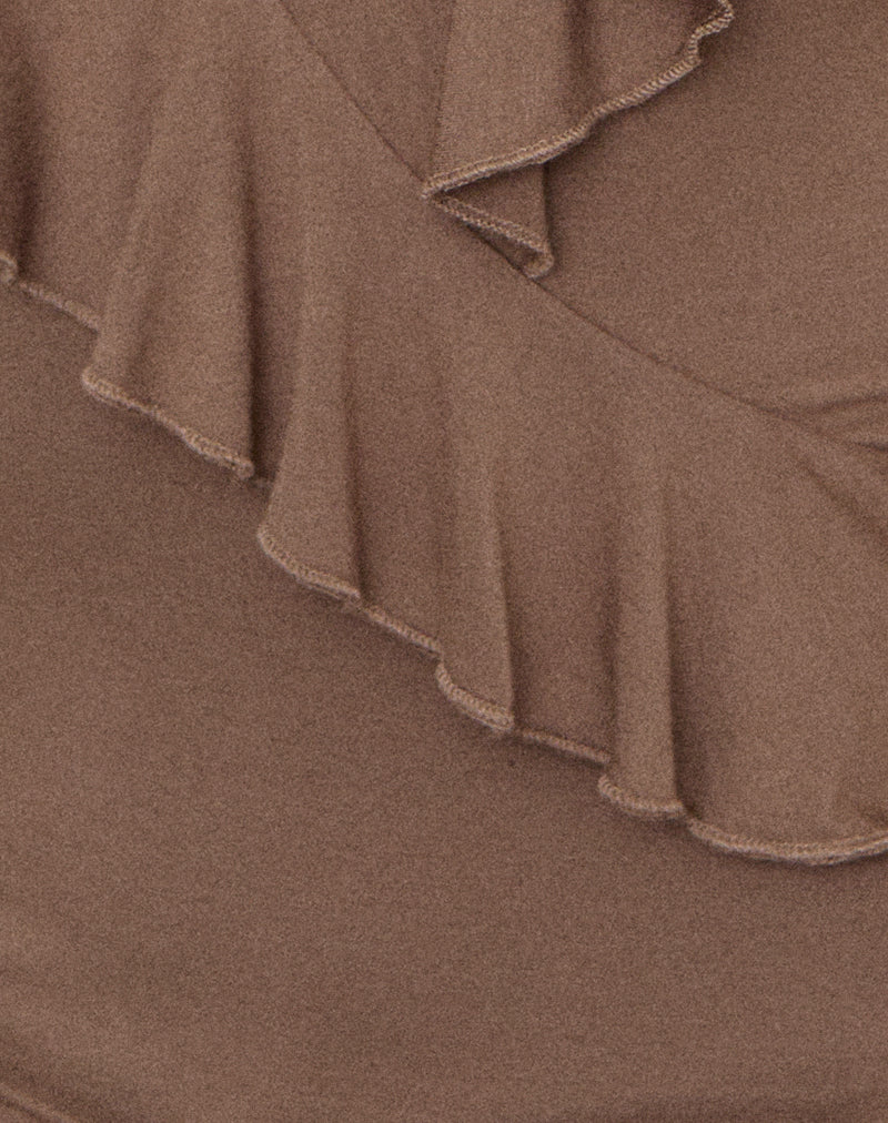 Briona Top in Sheer Jersey Brown