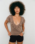 Briona Top in Sheer Jersey Brown