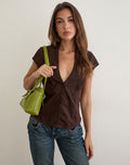 Burke Blouse in Poplin Bitter Chocolate