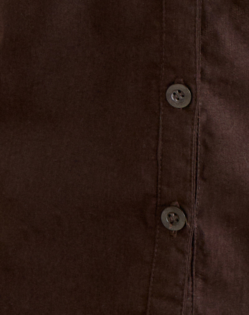 Burke Blouse in Poplin Bitter Chocolate