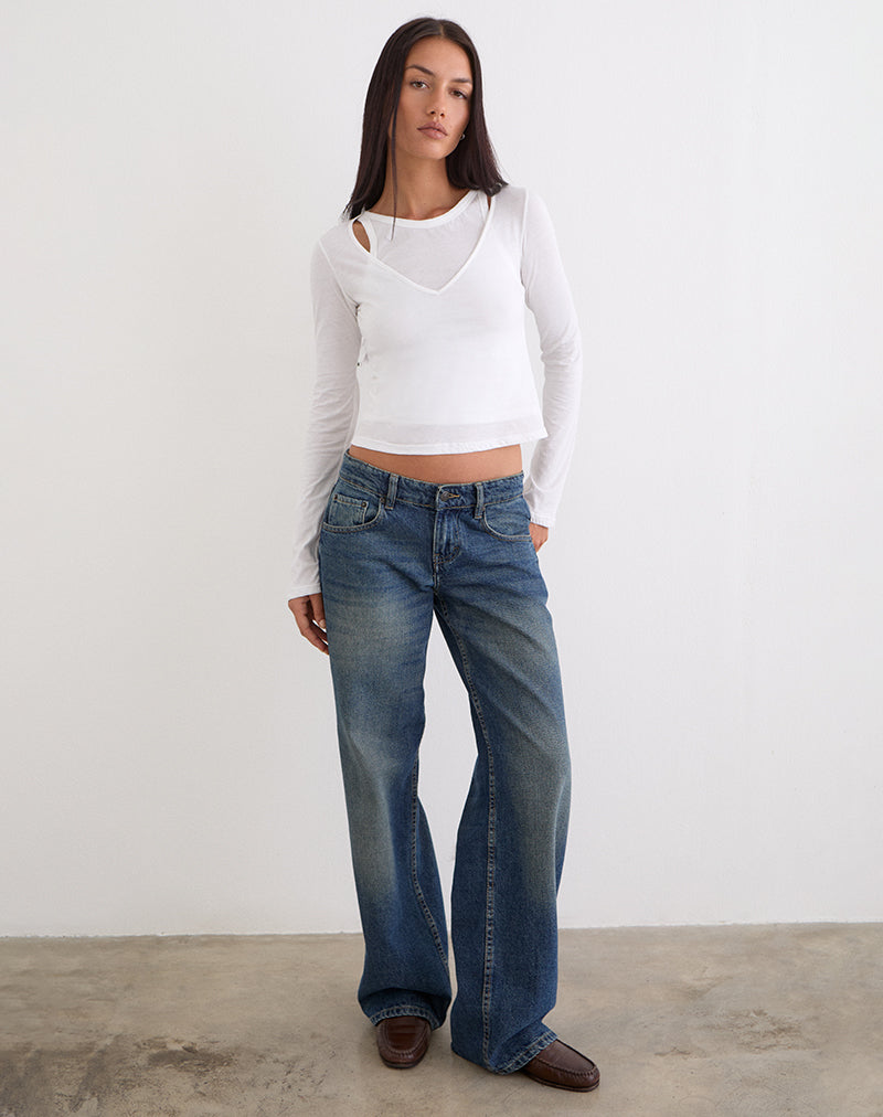 Cak Long Sleeve Top in Tissue Jersey White
