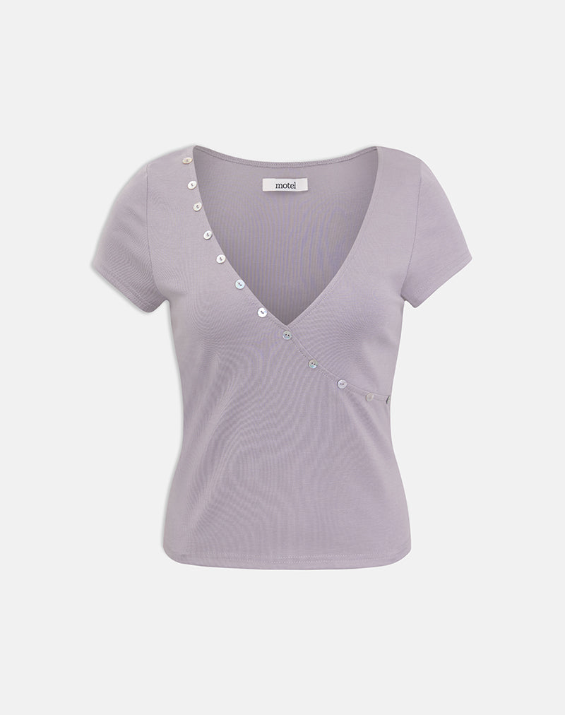 Caliza Top in Lilac Grey Eco Lyocell