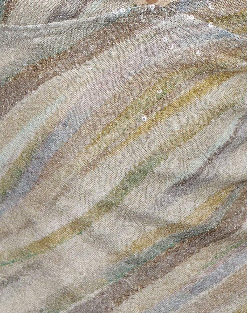 Camilla Top in Stripe Sequin Light Taupe