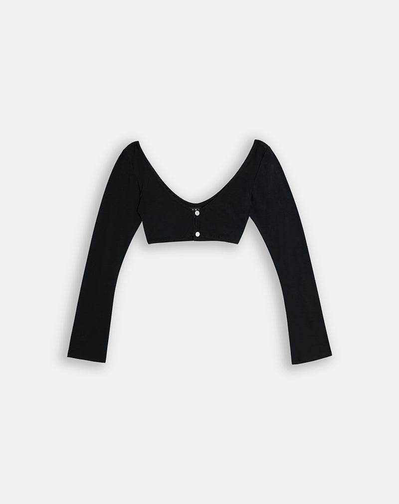 Ceresi Long Sleeve Bolero Top in Black