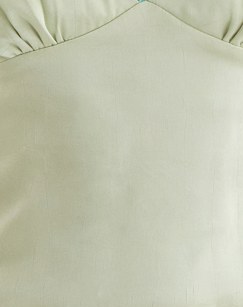 Chatura Cami Top in Satin Sage with Picot Trim