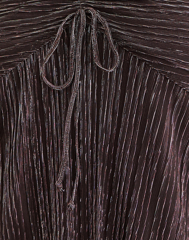 Cutie Halterneck Top in Plisse Brown