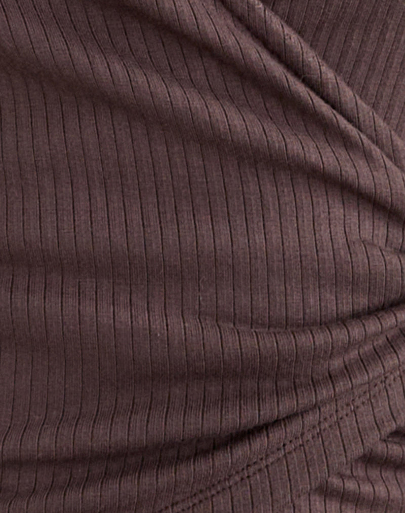 Dakyung Long Sleeve Top in Thick Ribbed Coffee Quartz