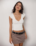 Dolores Wrap Top in Rayon Jersey Ivory