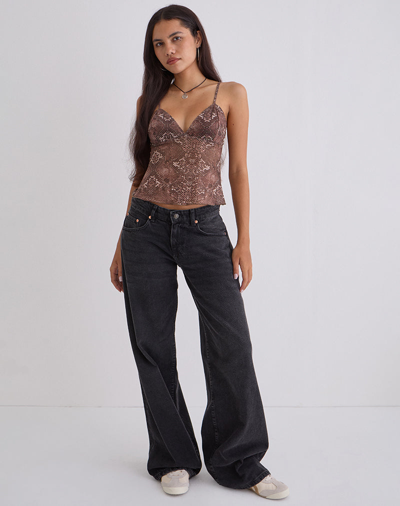 Elowyn Cami Top in Oversized Snake Skin