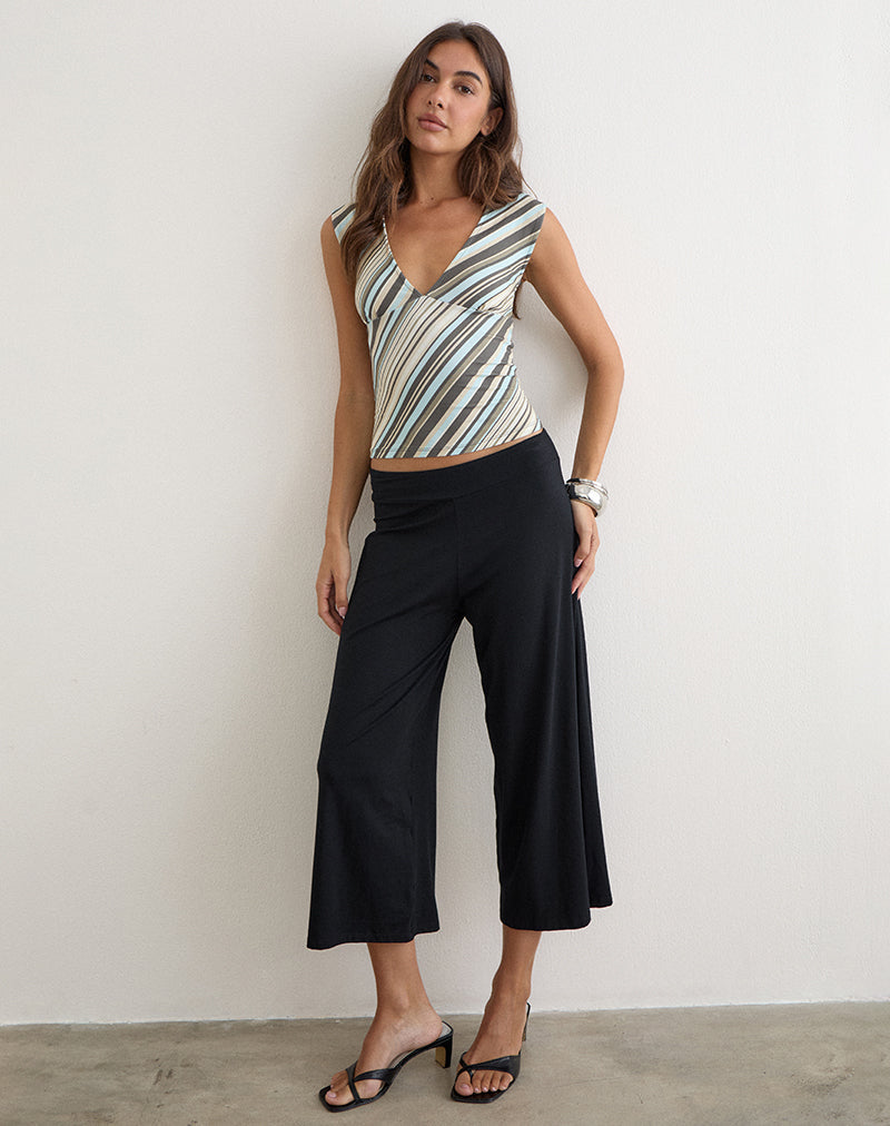 Emberlo Top in Mixed Stripe Light Green