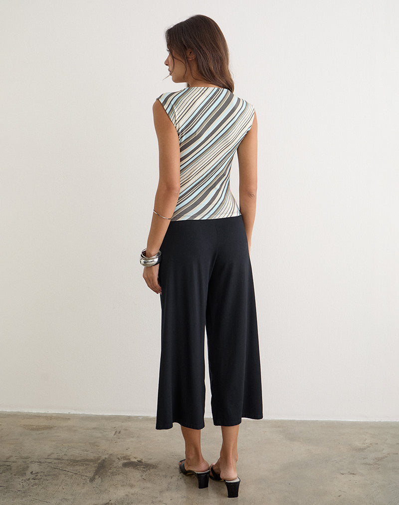 Emberlo Top in Mixed Stripe Light Green