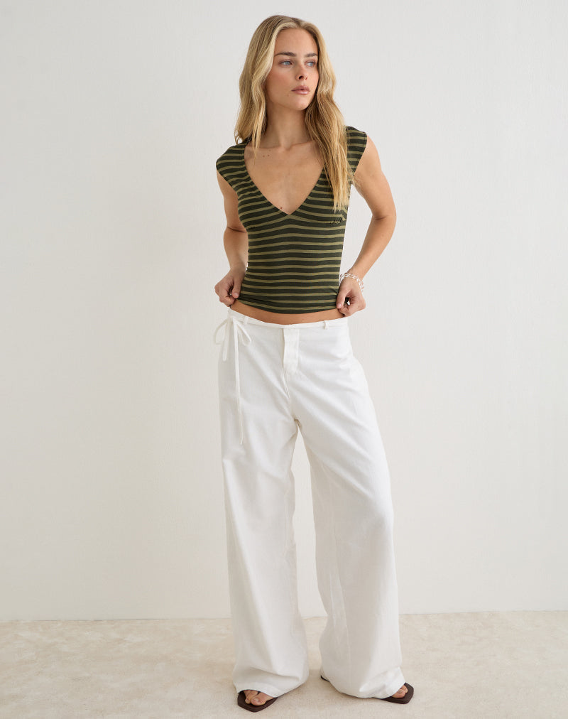 Emberlo Top in Wide Stripe Green