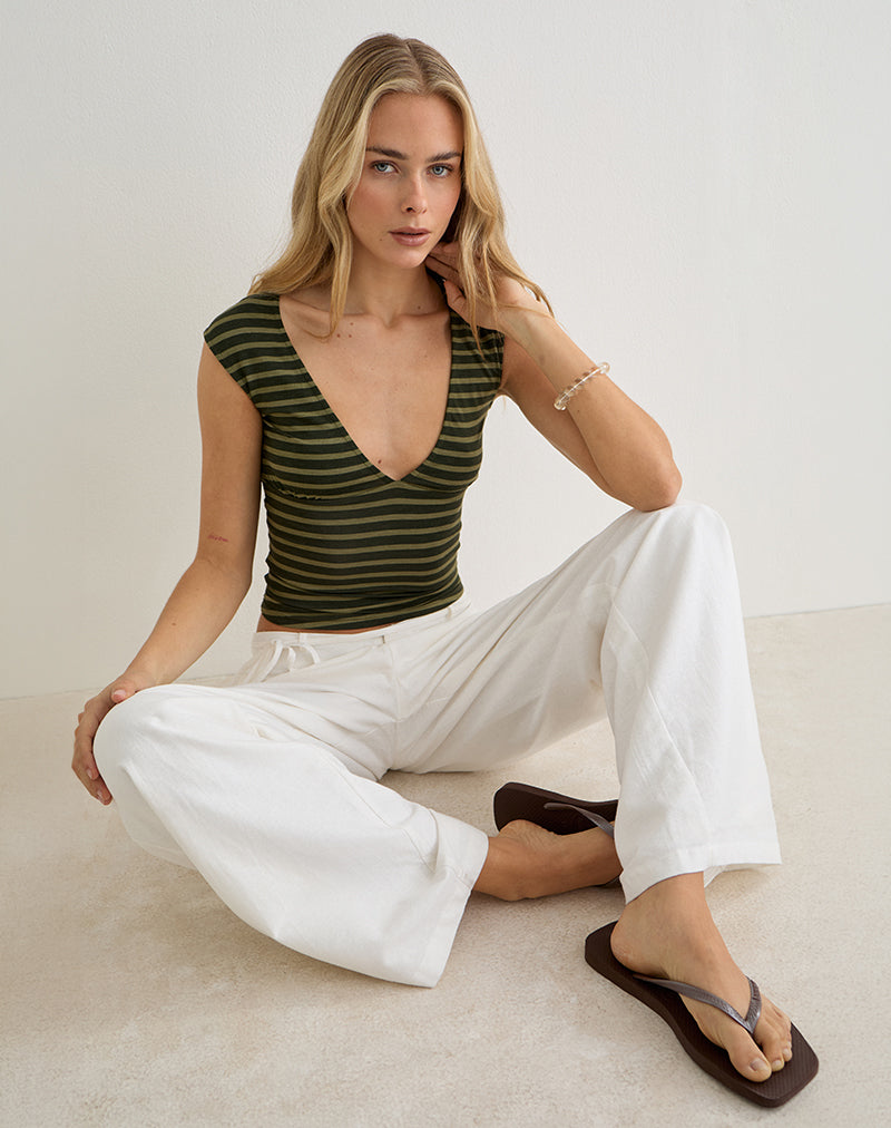 Emberlo Top in Wide Stripe Green