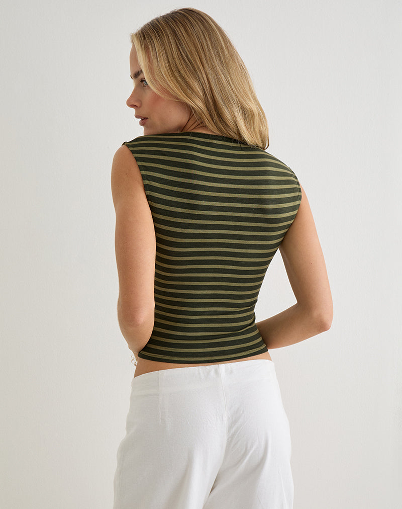 Emberlo Top in Wide Stripe Green
