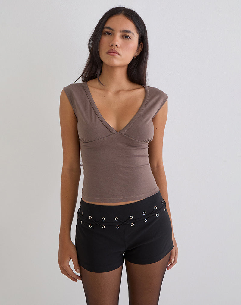 Emberly Plunge Top in Coffee Quartz