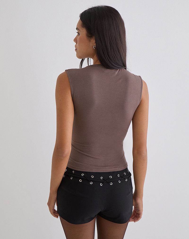 Emberly Plunge Top in Coffee Quartz