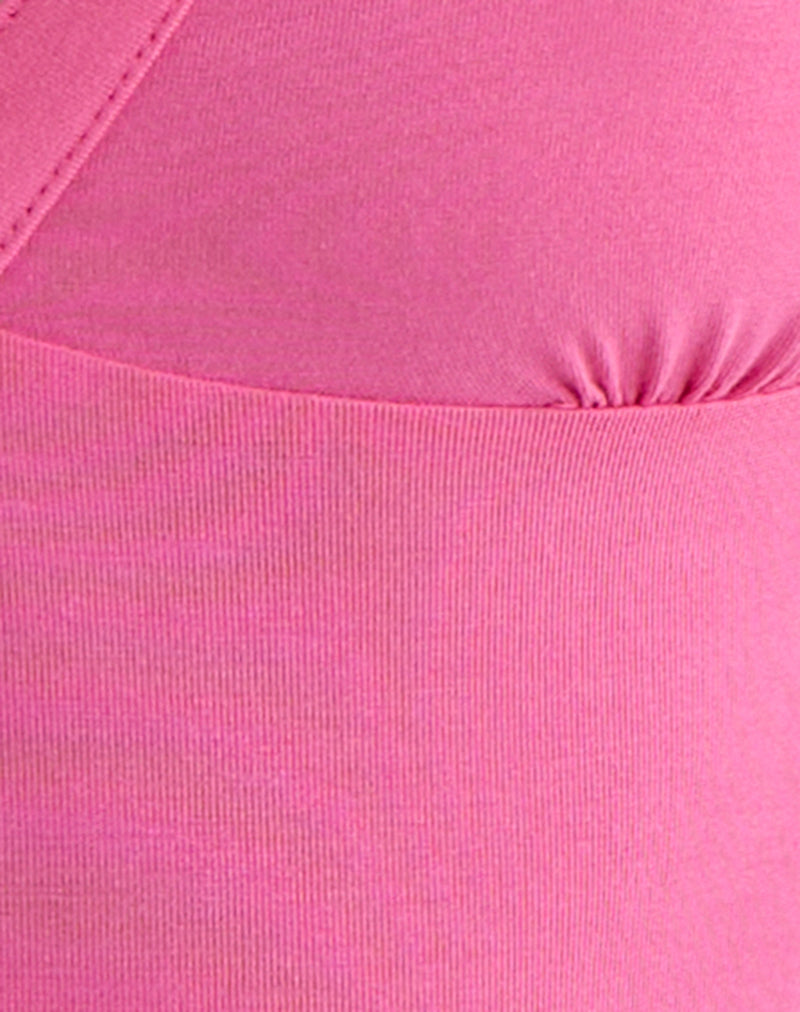 Emberly Plunge Top in Deep Pink