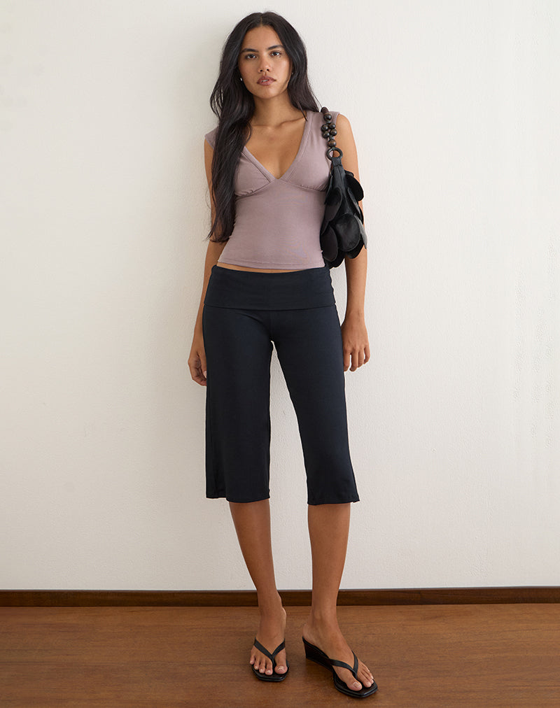 Emberly Plunge Top in Dusty Mauve