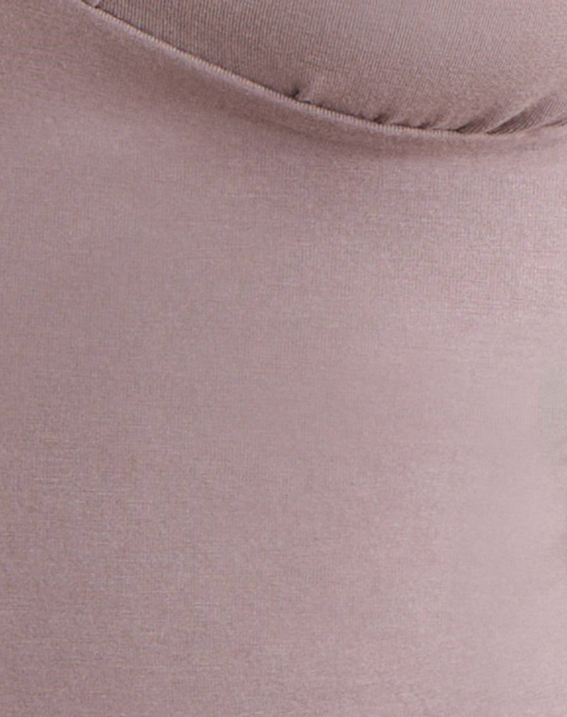Emberly Plunge Top in Dusty Mauve
