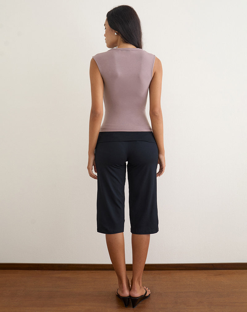 Emberly Plunge Top in Dusty Mauve