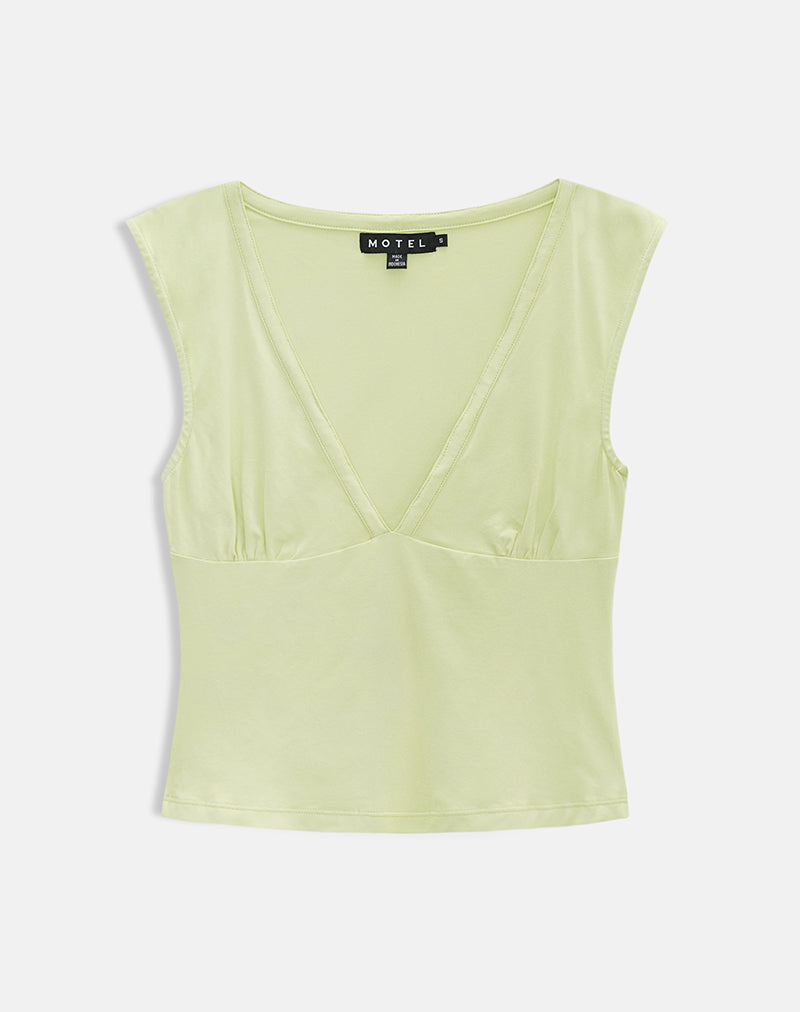 Emberly Plunge Top in Pistachio