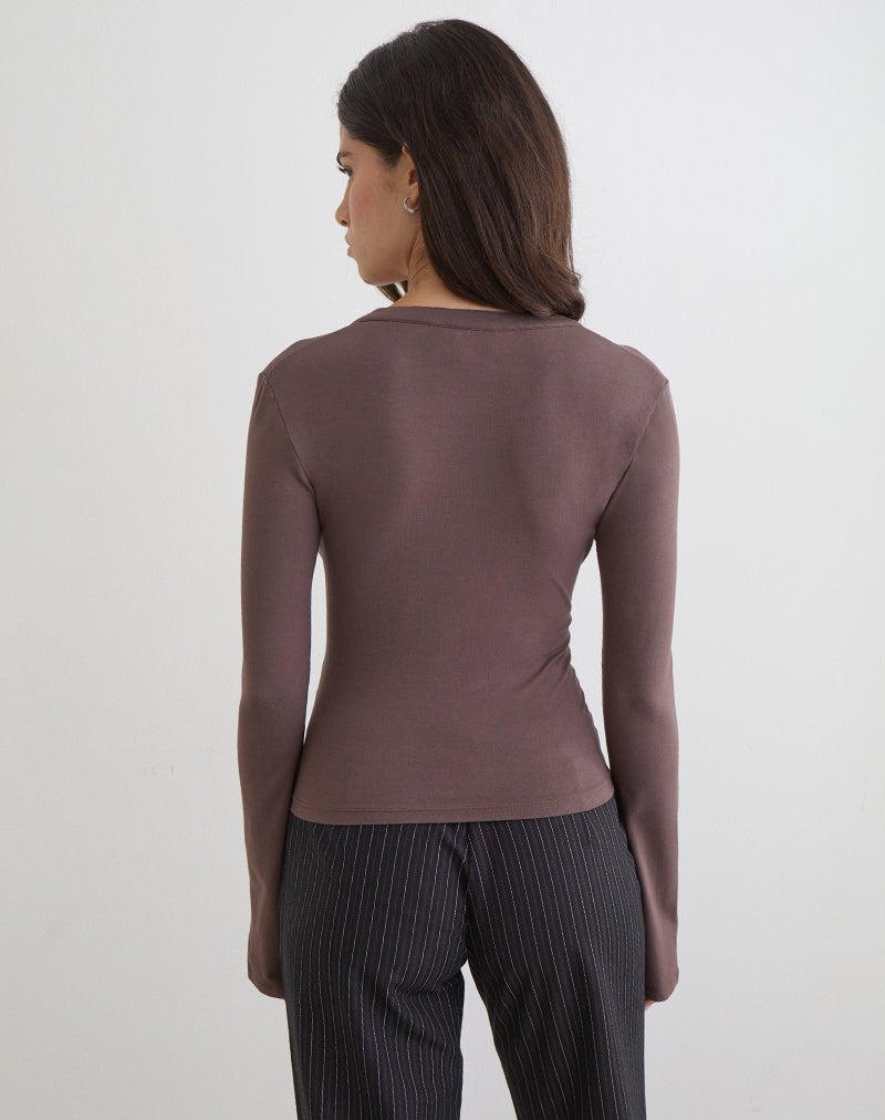 Emesy Long Sleeve Top in Coffee Quartz