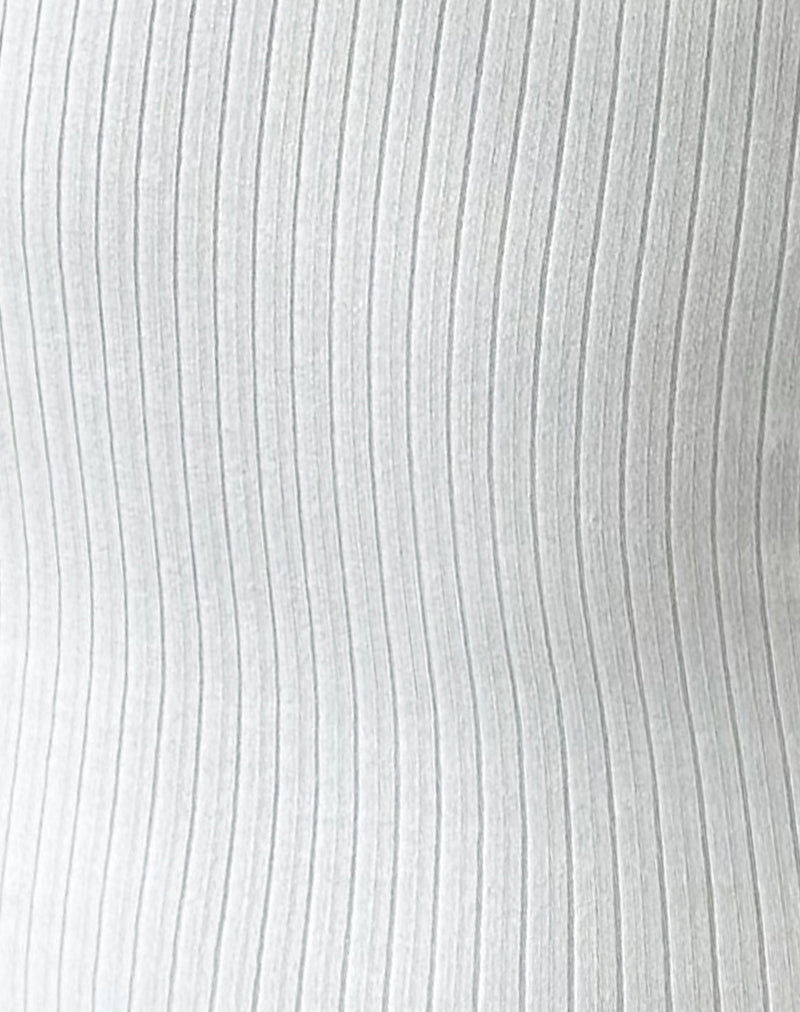 Emesy Long Sleeve Top in Thick Ribbed Off White