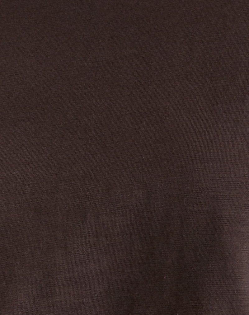 Enid Layered T-Shirt in Chocolate Brown and Light Blue