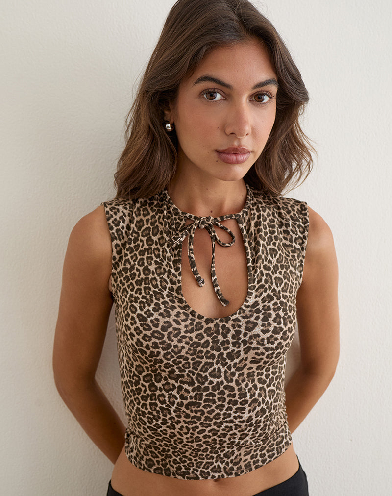 Ernesta Top in Rar Leopard Brown