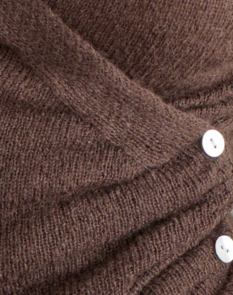 Eshma Shirred Top in Knit Dark Chocolate