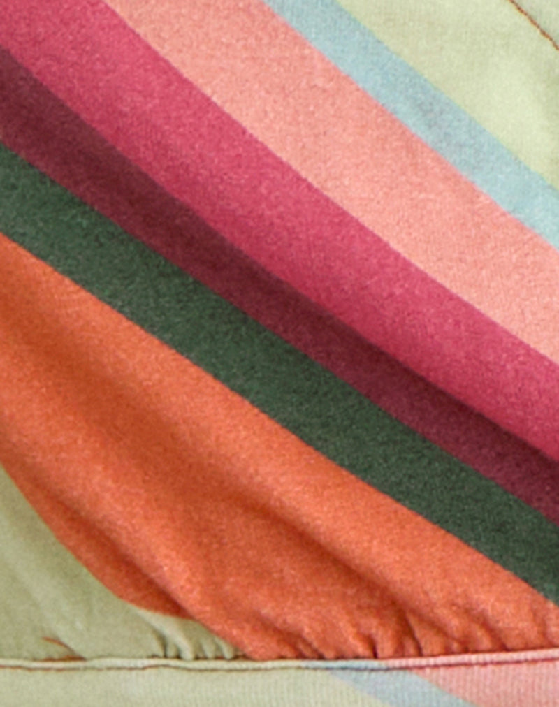 Espera Wrap Top in Mixed Stripe Orange