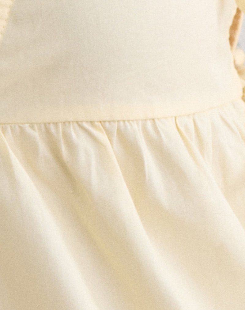 Fahwa Blouse with Tie Side in Poplin Buttermilk