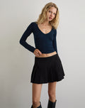 Faye Long Sleeve Top in Navy