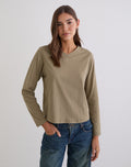 Feman Top in Jersey Khaki