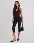 Gretita High Neck Top in Jersey Redwood