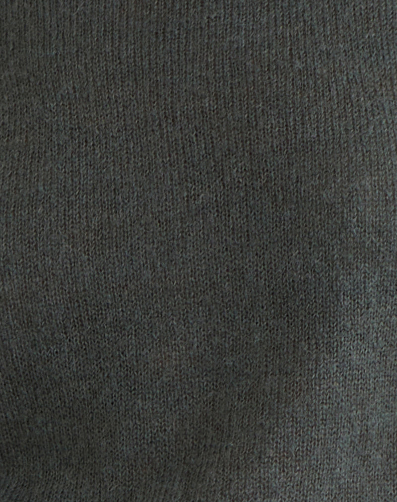 Grisha Long Sleeve Knit Top in Grey Smokey Green