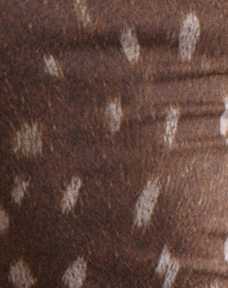Handira Top in Mesh Blurry Deer Brown