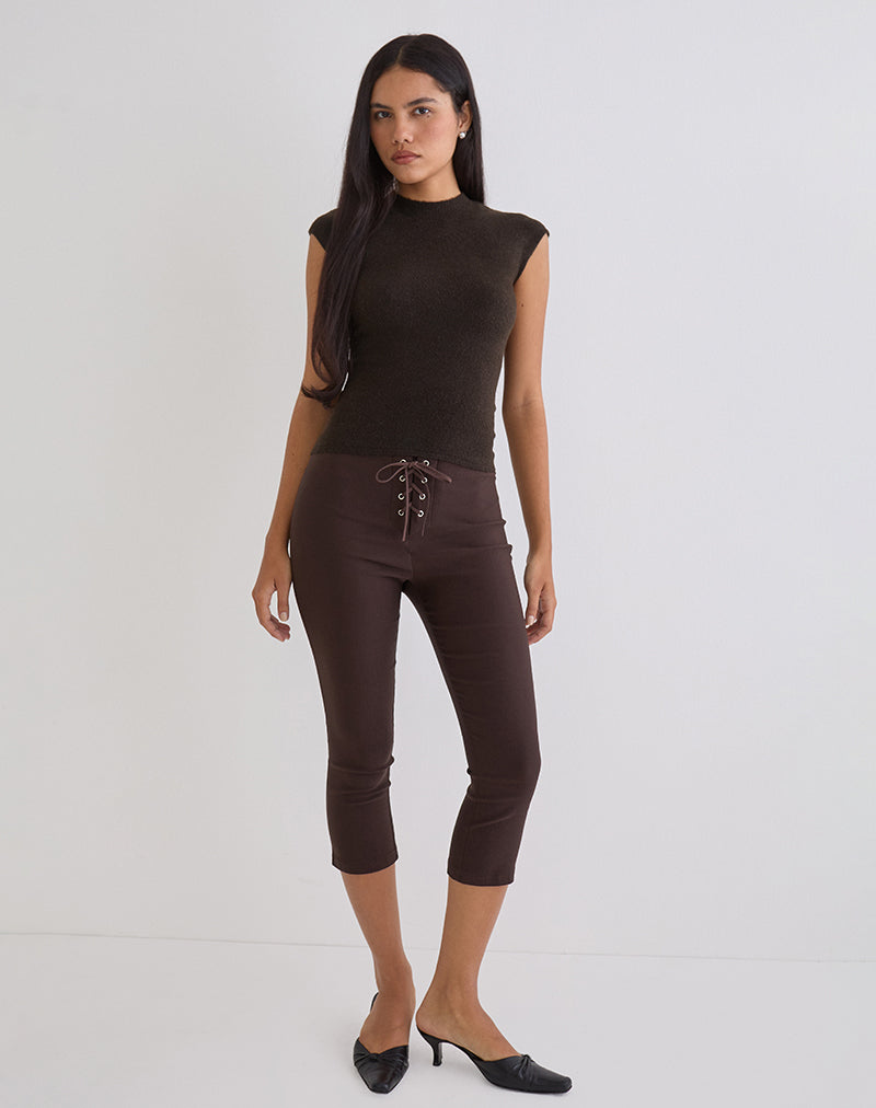 Hanuva Top in Knit Chocolate Brown