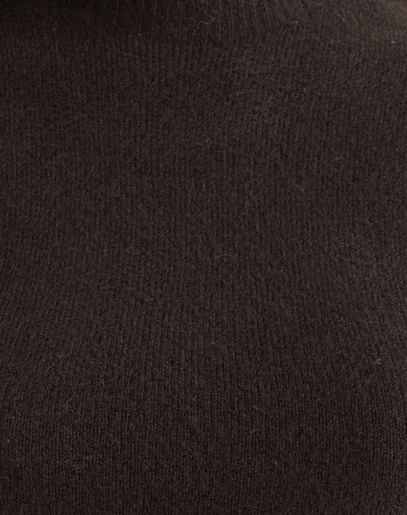 Hanuva Top in Knit Chocolate Brown