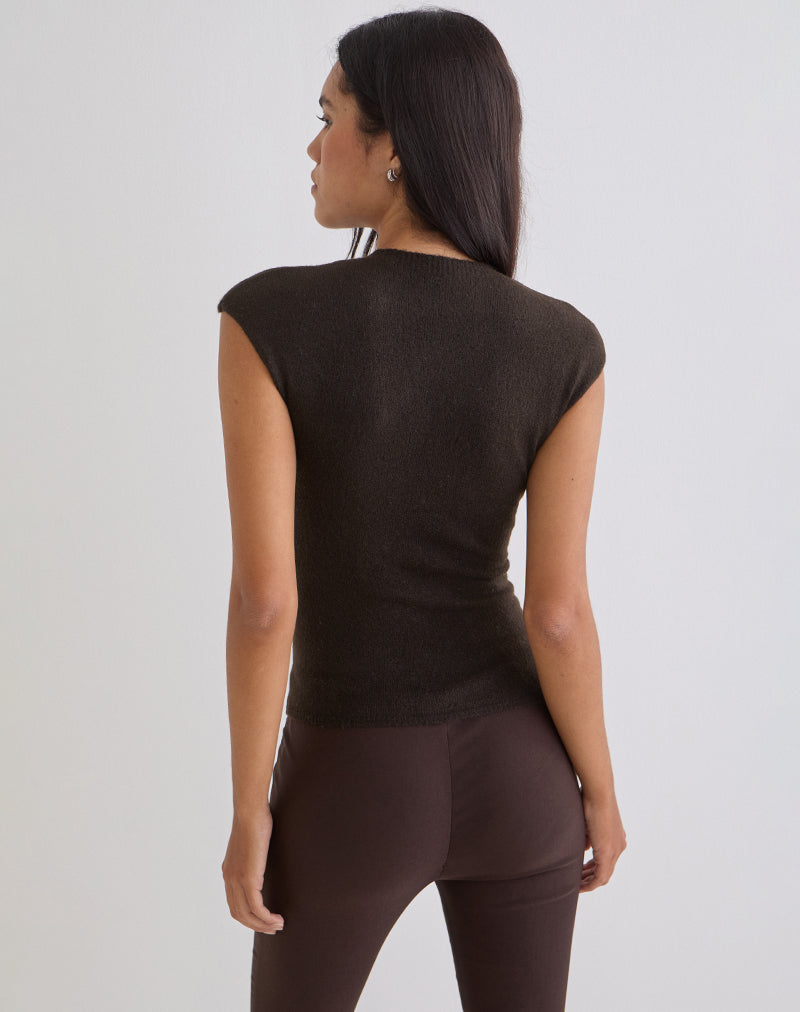 Hanuva Top in Knit Chocolate Brown