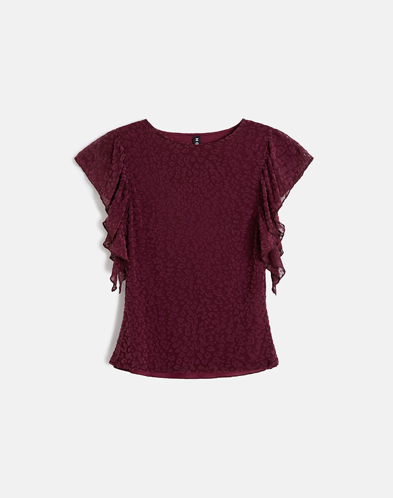 Harsya Top in Flock Mini Leopard Plum