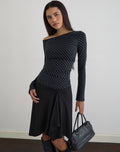 Hoang Slouch Top in Oblique Stripe Ocean Storm