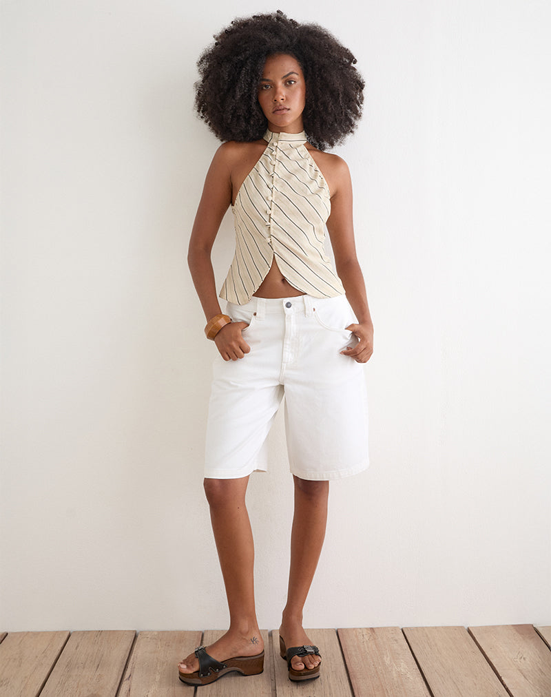 Iggya Top in Tilt Lines Beige